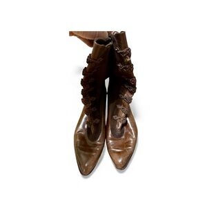 Stuart Weitzman Brown Lace Up Look Boots